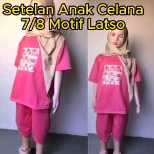 FTH - Setelan Anak Perempuan Celana 7/8 Baju Wanita Motif Lotso