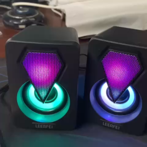 Loa máy tính mini 2.0 LeerFei YST-1046 LED RGB Dùng dây gắn trực tiếp bảo hành 6 tháng - Gia Dụng Bố Già