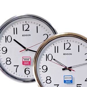 Jam Dinding Edison EDW 36 T23 Chrome Timbul Diameter 360mm 360cm