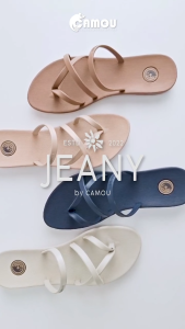 Sandal Tali Wanita Casual Flat Jeany Raisin