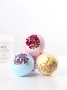 Sadoer Bath Bomb Body Stress Relief Bubble Bath Salts Ball Moisturize Shower Cleaner 100g*4pcs