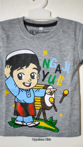 Baju Kaos Anak Laki-Laki Distro Karakter Anak Muslim Ngaji Keren Import 1 - 10 Tahun - Hypelane Kids