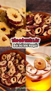 Táo đỏ thái lát 500g táo đỏ Hàn Quốc sấy giòn không vụn dùng pha trà ăn vặt nấu chè chưng yến