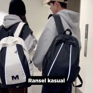 Techdoo Tas Ransel Pria Wanita Trendy Tas Sekolah Casual Tas Punggung Laptop Back to School TR618