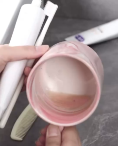 Myelement Toothbrush Holder with Cups Cover  With 3 Slots Toothpaste and Toothbrush Organizer Toothbrush Holder Stand