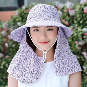 TOPI PANTAI WANITA VISOR LIPAT LEBAR / TOPI PANTAI CADAR PENUTUP WAJAH TOPI SAWAH ANTI UV