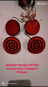 LAMPU LED REFLECTOR REFLECTOR MATA KUCING BUMPER BELAKANG ALL NEW AVANZA VELOZ 2012-2018 2FUNGSI & 3FUNGSI(HARGA SEPASANG)
