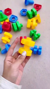 Shapes Nuts and Bolts Stacking Toys-Infant Montessori Shape and Color Recognition Education Childrens Puzzle Toys