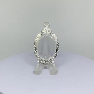 A2043 กรอบพระ ตลับพระงานขาว เหรียญไข่ หรือพิมพ์ใกล้เคียง ขนาดวงใน 2.8*4.0 ซม. ขนาดที่ใส่สวย 2.4*3.6 ซม.หรือขนาดพระใกล้เคียง