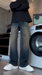 Jeans for men korean style vintage Loose pants casual straight retro denim fashion pants high qualit