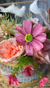 Hoa Giả Giỏ Hoa Lụa Giả Mây Đan Trang Trí Nhà Cửa Văn Phòng Làm Đạo Cụ Chụp Ảnh- (Nhiều Mẫu Dáng Tròn Bé Xinh)