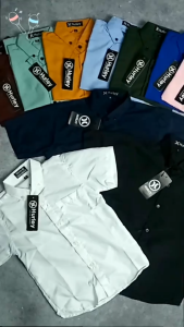 Bisa COD - Kemeja Polos Anak Laki Laki Umur 1-10 Tahun Lengan Pendek Banyak Warna