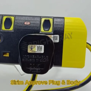 [SIRIM] 2 / 5MTR Yellow Black Portable Extension Trailing Socket Extension Plug Adapters 1.25MM X 3C Cable