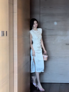 ZYHT EraVogue เดรสผู้หญิง เดรสสีชมพู สีขาว เดรสแขนกุด เดรสทำงาน เดรสไฮโซ เดรสวินเทจ เดรสออกงาน เดรสปาร์ตี้ ชุดราตรี 80128