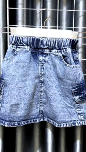 Rok Cargo Anak Perempuan Jeans Premium Usia 1-5 Tahun