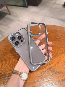 Luxury Metal Lens Protection Transparent Phone Case for IPhone 15 Pro Max 14 13 12 11 Silicone Clear Case Shockproof Cover