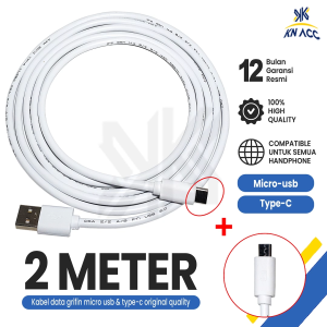 KABEL DATA CHARGER CCTV/HP GRIFFIN MICRO USB / TYPE C 2 METER UNIVERSAL