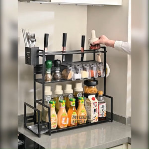 Spice Rack Seasoning Rack Kitchen Shelf Bottle Rack Rak Dapur Rak Rempah Spice Organizer Rack Kitchen Storage Shelf Rak Serbaguna