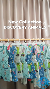 Paket Baju Bayi Setelan Singlet Kutung Anak Ridges 3pcs Discovery Animals / Setelan Bayi Kutung / Setelan Bayi Anak Laki-Laki atau Perempuan / Baju Bayi adem / Baju Santai Anak