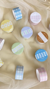 1pcs Rolls GRID PATTERN Washi Tape Deco Masking Tape Jurnal DIY Scrapbook Solatip Selotip Kertas Warna Pastel / Stiker Motif Kotak / Washi Tape Grid / Japanese Masking / Paper Tape Set Grid Pattern / Control Series