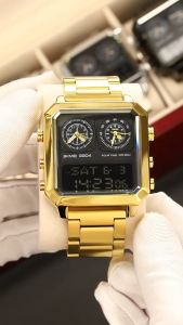 SKMEI 2204 Jam Tangan Pria Digital Analog Stainless Chronograph Dual Time Anti Air