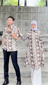 Dhanti Tunik Batik Wanita Kembang Api Couple Pasangan Katun Ukuran M-L-XL-XXL-3L-5L