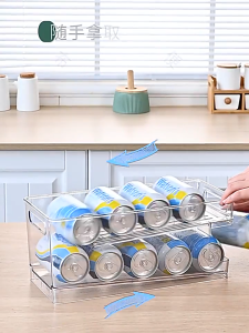 SG Beverage Can Drink 2 Tier Dispensing Rack Fridge Storage Organiser Rack Soft Drinks Auto Dispenser Tray By Thehomeshoppe