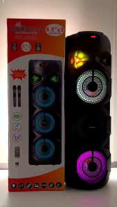 portable party wireless speaker Dig Portable Bluetooth Karaoke Speaker with Wireless 2 MIC and AUX USB/ SD Card FM Radio Wireless Bluetooth Speaker 3D