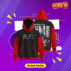 Hoodie Jumper HSCLO Sasuke Uchiha Mangekyo Sharingan Anime Manga Naruto Pullover Sweatshirt Bahan Fleece Ukuran Jumbo Big Size XS S M L XL XXL 3XL 4XL 5XL