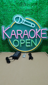 ป้ายไฟนีออน ป้ายไฟ KARAOKE OPEN ไฟประดับตกแต่ง ป้ายไฟสำรับตกแต่งหน้าร้าน