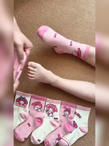 Socke Ruromi Melody Rabbit Sock Fruit Socks Kid Girl Stoking Budak Stocking Stokin Muslimah