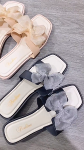 DBI Sandal Slop Pita Glitter 6974 Sandal Empuk Sol Rubber Kekinian Sendal Flat Jelly WanitaElastis Anti Slip Hak 3Cm