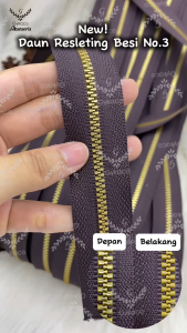 Daun Resleting No. 3 BESI (2 Arah) EMAS MUDA - Aksesoris Tas (IMPORT)