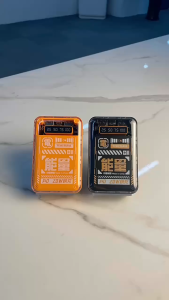 (SG Ready)KUTA 20000mAh Powerbank Fast Charging With 4 Cables Removable LED Digital Display Mecha Style Cool Mini Phone Battery Portable Power Bank