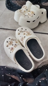 รองเท้าส้นตึก รองเท้าส้นสูง 9 cm. หัวโต แมทช์ได้ทุกลุค