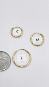 MJ Jewellery 375/9K Gold Round Earrings S77C