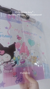 Clipboard Papan Ujian Acrylic Folio Kuromi Lotso Astronot Bear Momo