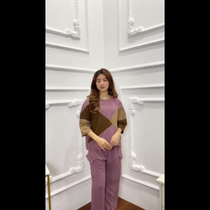 Beautyhijabtisa Aura Setelan Wanita Cargo Viral Terbaru Oneset Kiyowo Multicolor Kringkel Airflow