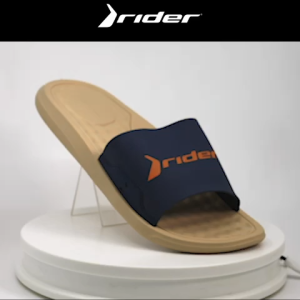 Step Slide Beige Blue Orange Mens Slides