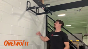 OneTwoFit Wall Mounted Pull Up Bar with More Stable 6-hole design for Indoor and Outdoor Use Training Equipment Heavy Duty OT103