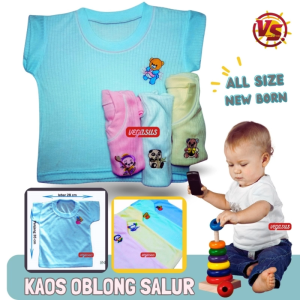 Kaos Bayi Motif Karakter Vegasus Store - Bahan Lembut Warna Pastel All Size (0-12 Bulan)