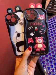 MOR Case iNfinix Hot 30 40i Note 40 4G Smart 8 Pro Softcase Silicon Tepi Gelombang Motif Karakter Panda & Lotso Bear