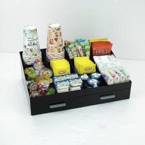 Rak Cutlery & Condiment Organizer Akrilik Minimalis With Drawer