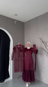 BEST SELLER Issabel Dress Silk mix Brukat Premium Dress Kondangan Wanita Terbaru 2024 Dress Muslim Pesta