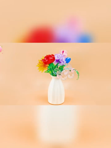 50 Style Flower Bouquet Building Blocks Ornament Girl Toys Gift Home Decoration Collection