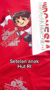 Setelan Anak HUT RI Adik Kakak Bahan Vistaterry Tebal & Lembut Usia 1-9 Tahun