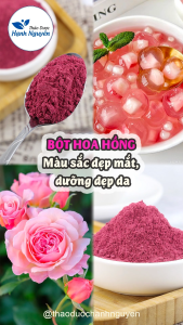 Bột hoa hồng nguyên chất 1Kg (Làm trà mặt nạ dưỡng nhan tạo màu đẹp mắt cho món ăn) - Thảo Dược Hạnh Nguyên