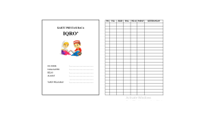 Kartu Iqro | Kartu Prestasi Baca (Paket 25pcs)