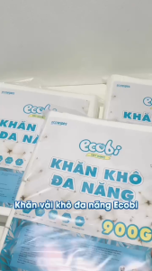 Combo 3 túi khăn khô đa năng cho bé Ecobi túi 300/600/900G không mùi không chất huỳnh quang siêu tiết kiệm