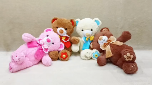 Boneka Teddy Bear Beruang Pita Telapak Smile Bunga 14